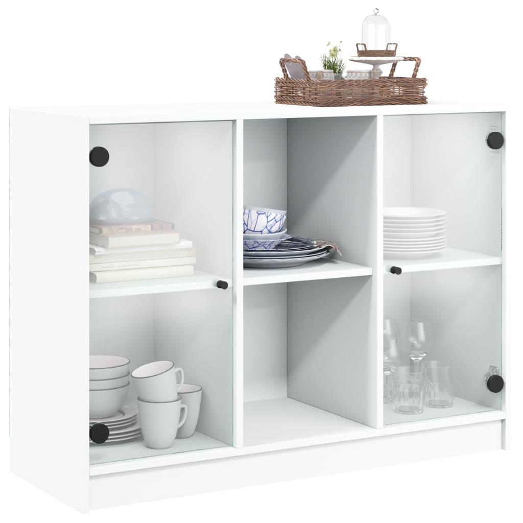 Image Buffet blanc 101,5x37x75,5 cm bois d'ingénierie | Xios Store SNC vidaXL Xios Store SNC