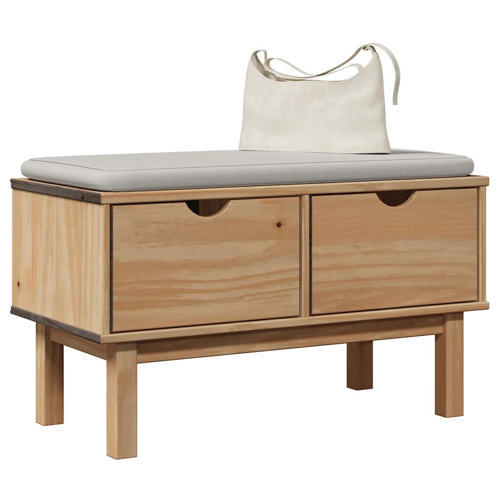 Banc de couloir OTTA 80x40x45 cm bois de pin massif Bancs coffres vidaXL   