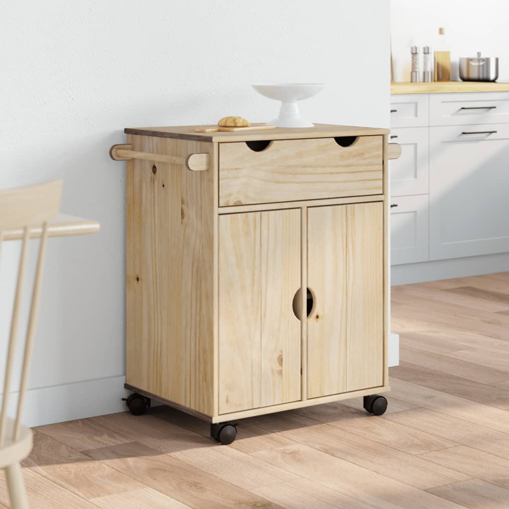 Chariot de cuisine OTTA 71x45x80 cm bois massif de pin Dessertes vidaXL   