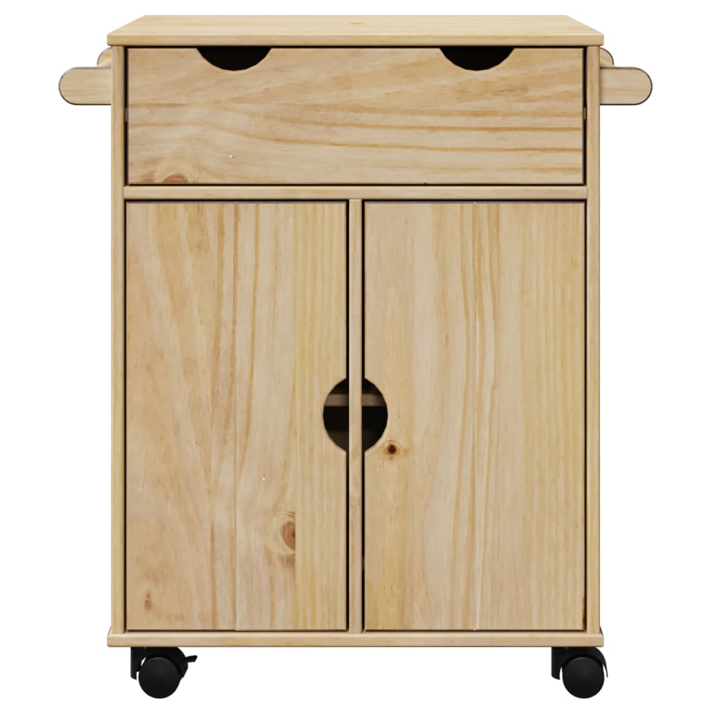 Chariot de cuisine OTTA 71x45x80 cm bois massif de pin Dessertes vidaXL   