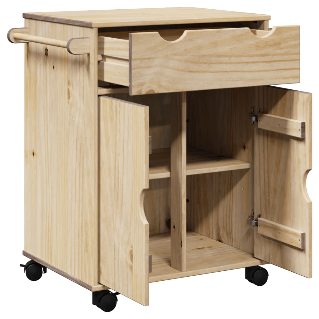 Chariot de cuisine OTTA 71x45x80 cm bois massif de pin Dessertes vidaXL   