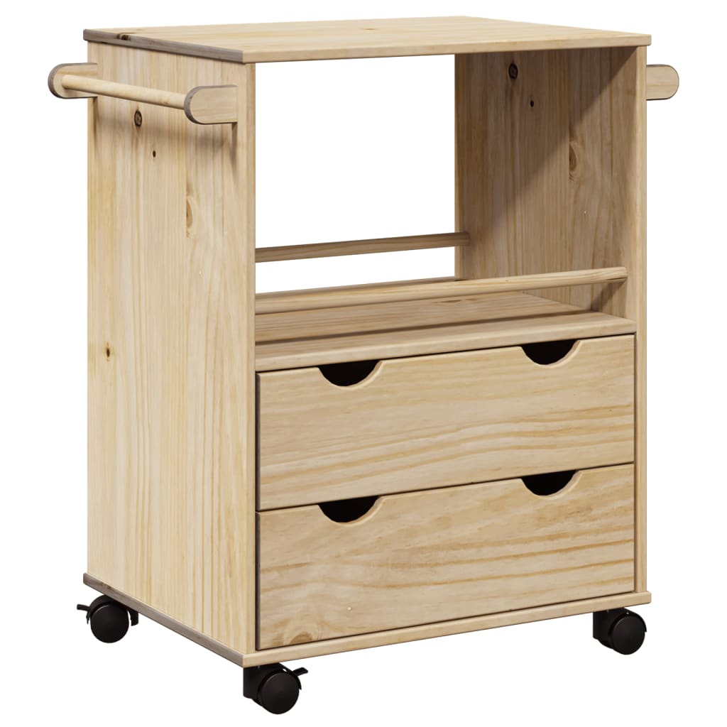 Chariot de cuisine OTTA 71x45x80 cm bois massif de pin Dessertes vidaXL   