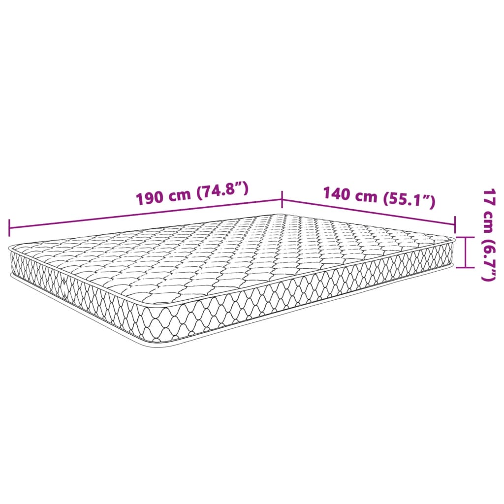 Matelas en mousse à mémoire de forme blanc 140x190x17 cm Matelas vidaXL   