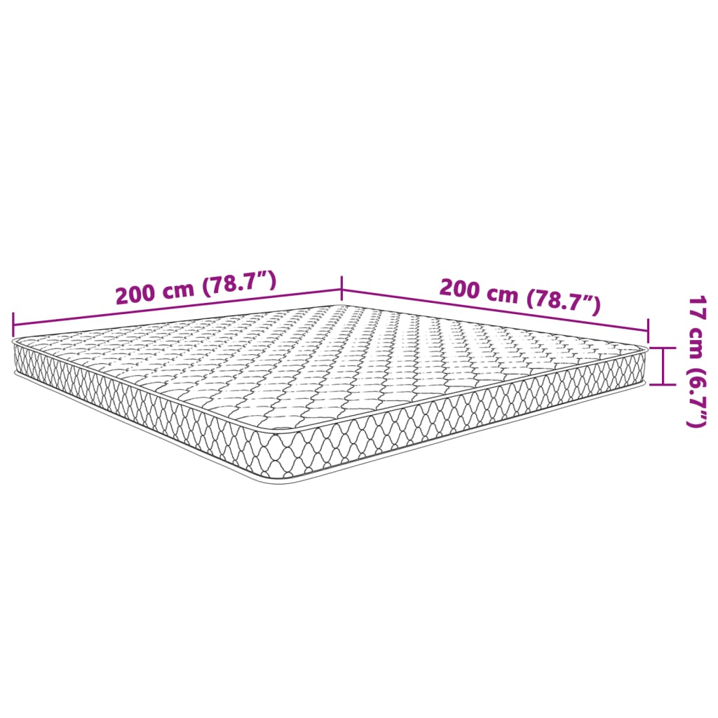 Matelas en mousse à mémoire de forme blanc 200x200x17 cm Matelas vidaXL   