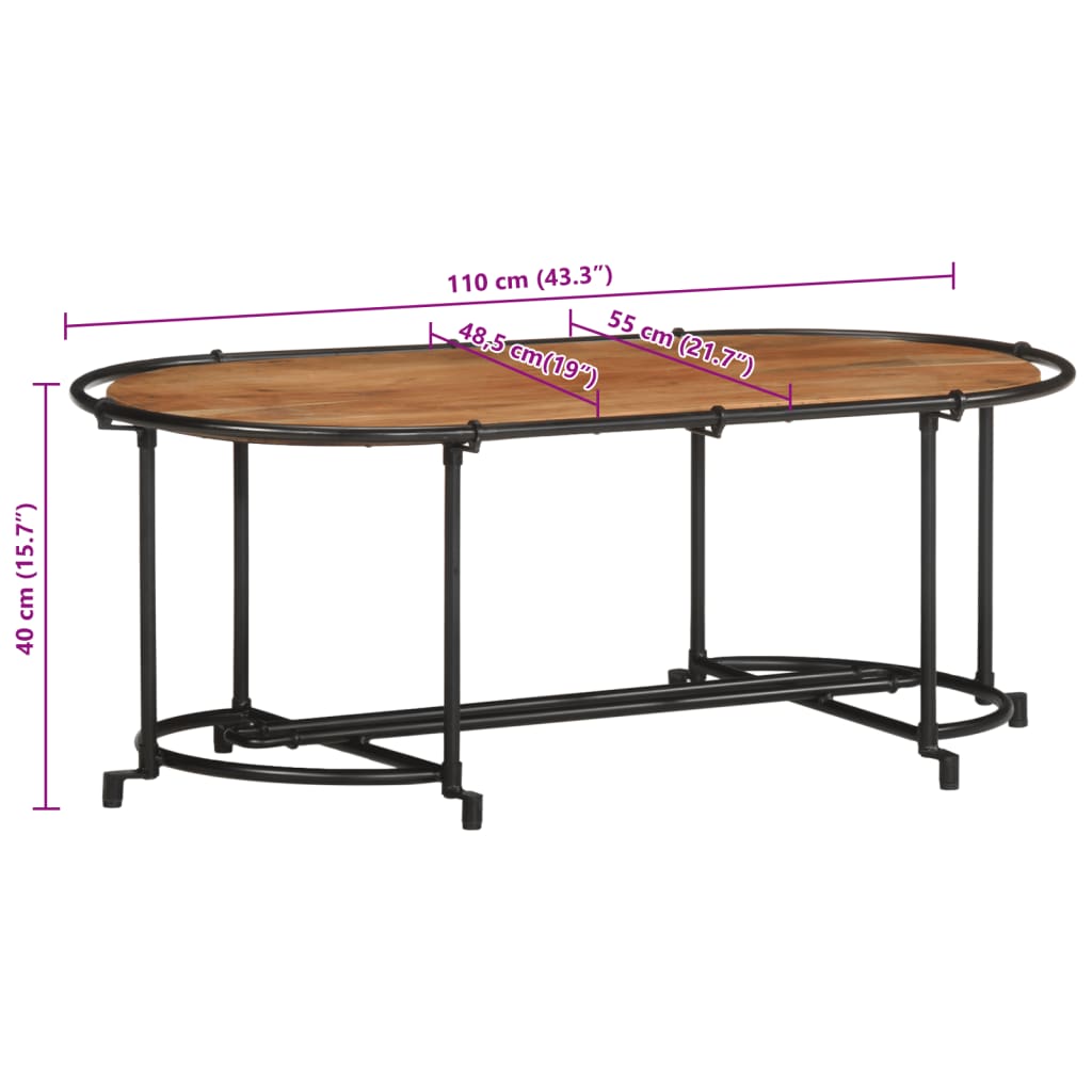 Table basse 110x55x40 cm bois massif d'acacia Tables basses vidaXL   