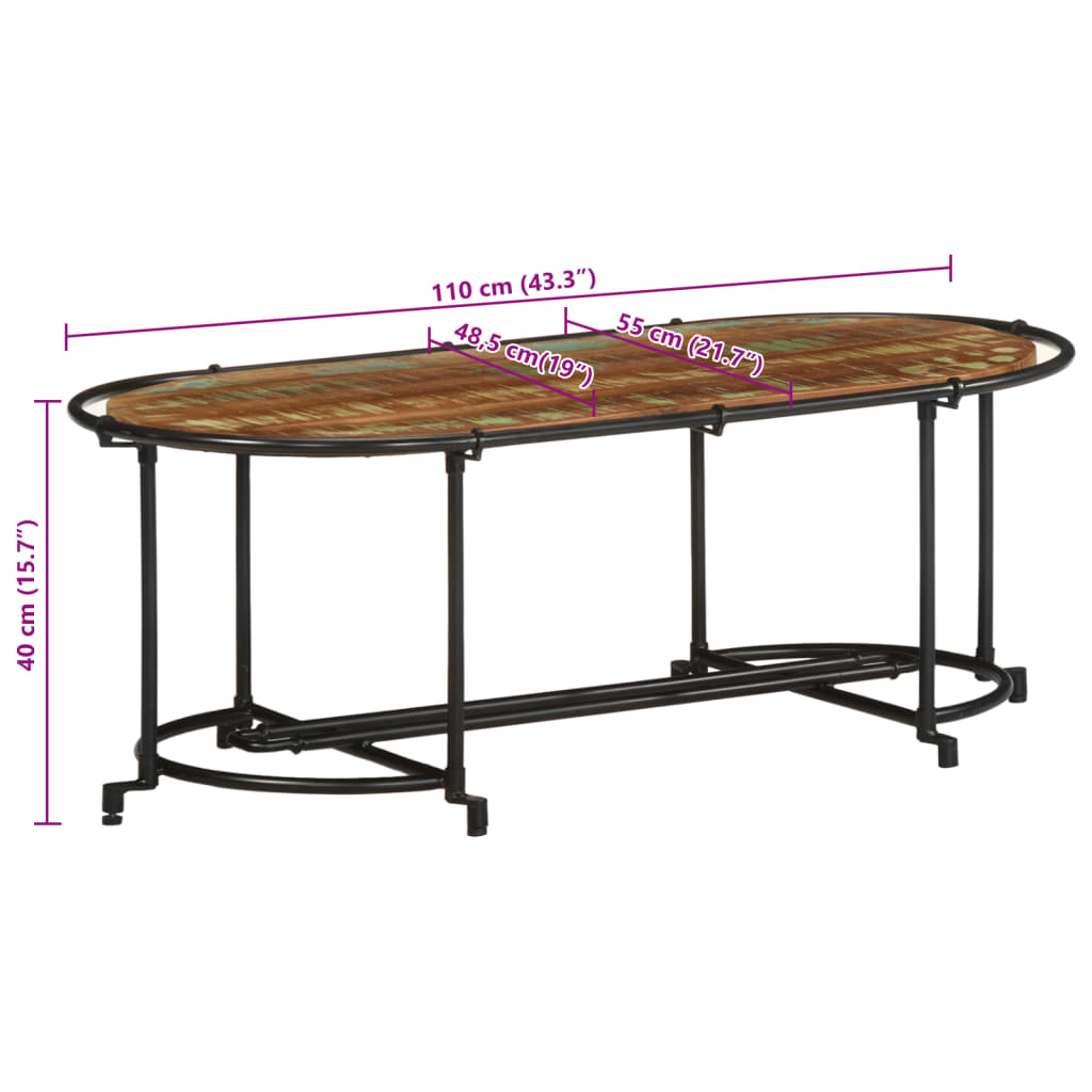 Table basse 110x55x40 cm bois massif de récupération Tables basses vidaXL   