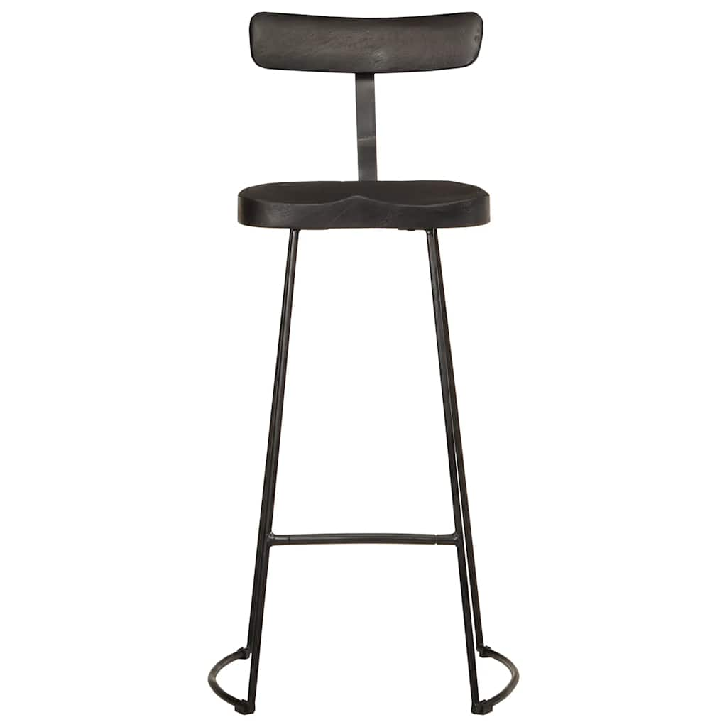 Tabourets de bar lot de 2 noir 49x43x103cm bois manguier massif Tabourets de bar vidaXL