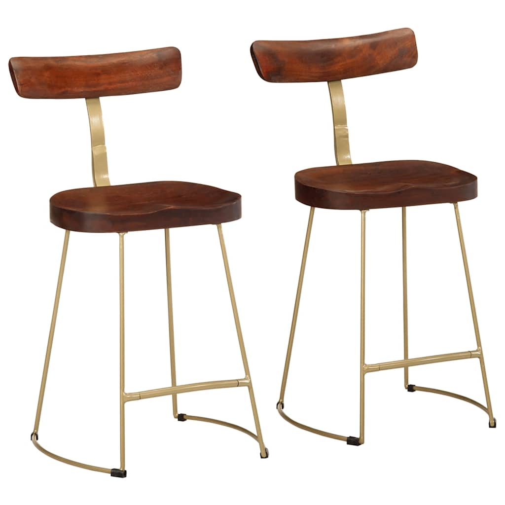 Tabourets de bar lot de 2 49x43x79 cm bois de manguier massif Tabourets de bar vidaXL