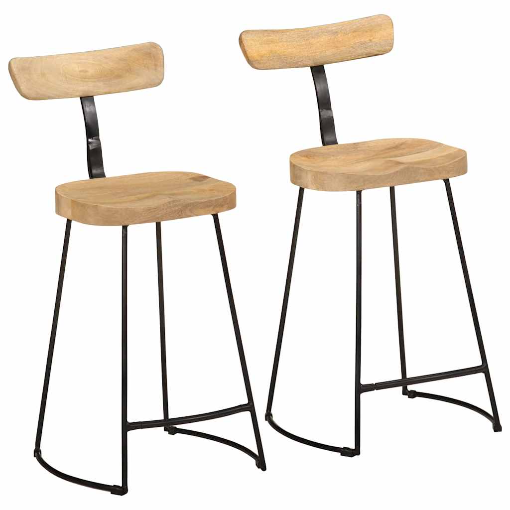 Tabourets de bar lot de 2 49x43x88 cm bois de manguier massif Tabourets de bar vidaXL