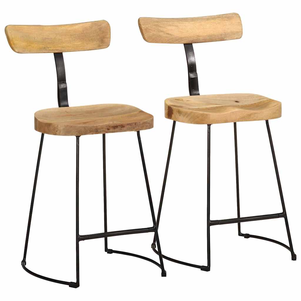 Tabourets de bar lot de 2 49x43x79 cm bois de manguier massif Tabourets de bar vidaXL