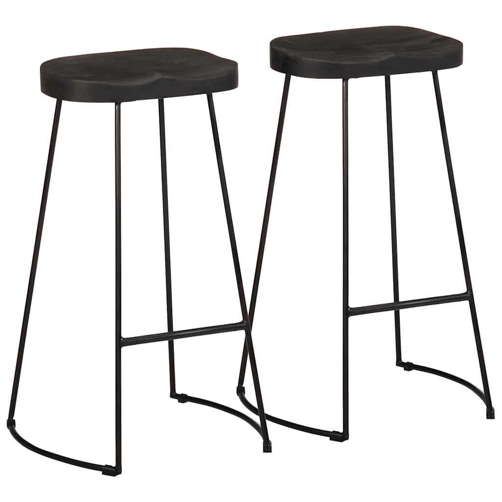 Tabourets de bar lot de 2 noir 45x40x78 cm bois manguier massif Tabourets de bar vidaXL