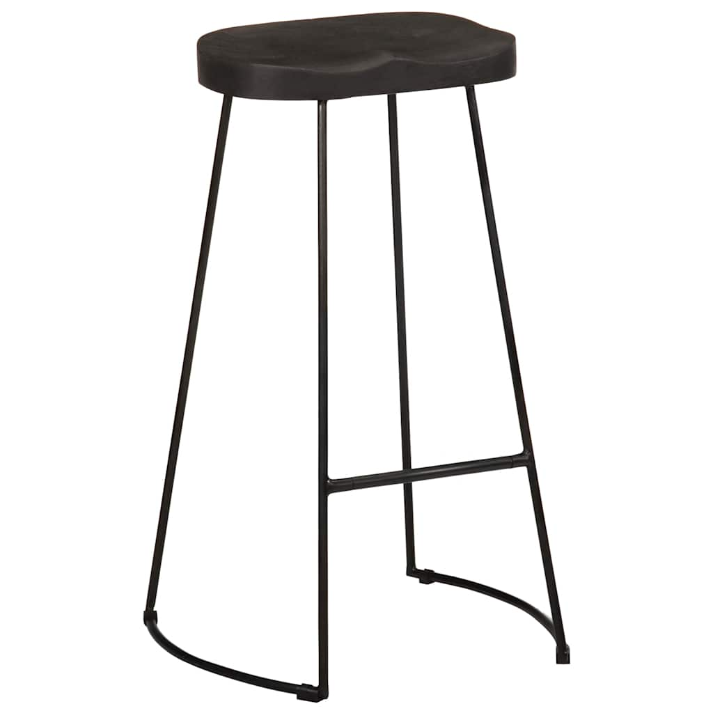 Tabourets de bar lot de 2 noir 45x40x78 cm bois manguier massif Tabourets de bar vidaXL