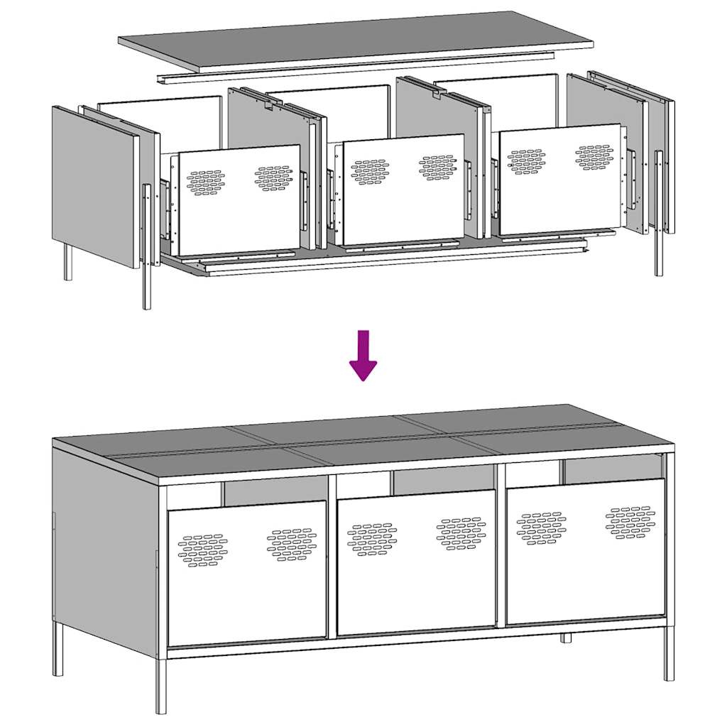 Table basse noir 101,5x50x43,5 cm acier laminé à froid Tables basses vidaXL   