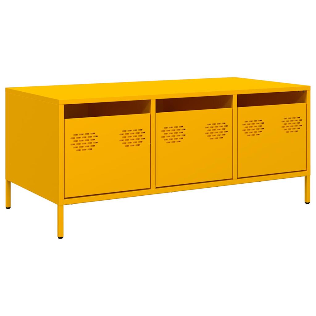 Table basse jaune moutarde 101,5x50x43,5cm acier laminé à froid Tables basses vidaXL   