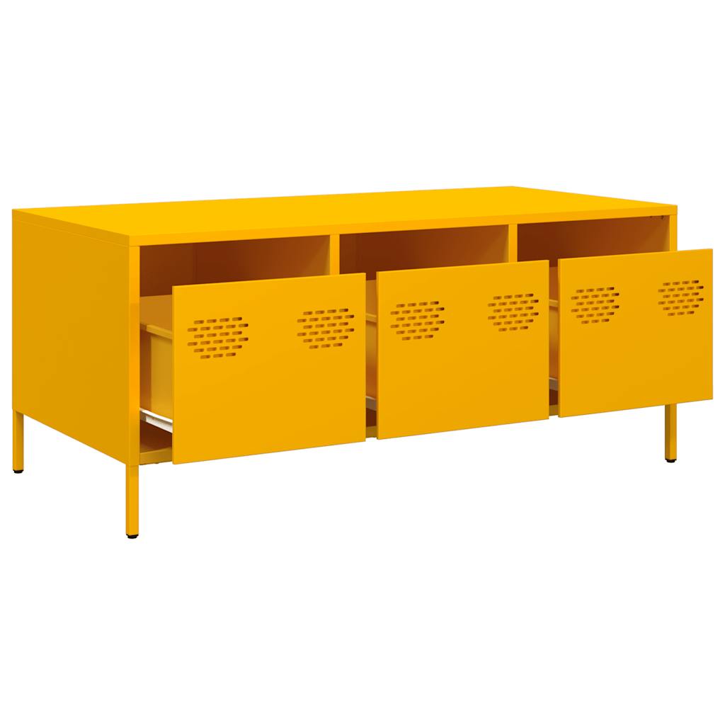 Table basse jaune moutarde 101,5x50x43,5cm acier laminé à froid Tables basses vidaXL   