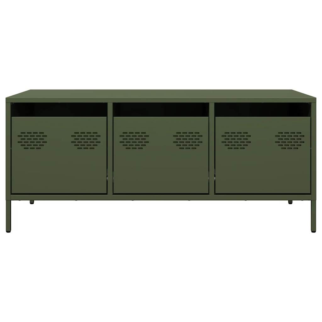 Table basse vert olive 101,5x50x43,5 cm acier laminé à froid Tables basses vidaXL   