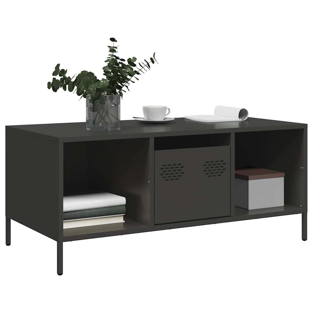 Table basse noir 101,5x50x43,5 cm acier laminé à froid Tables basses vidaXL   