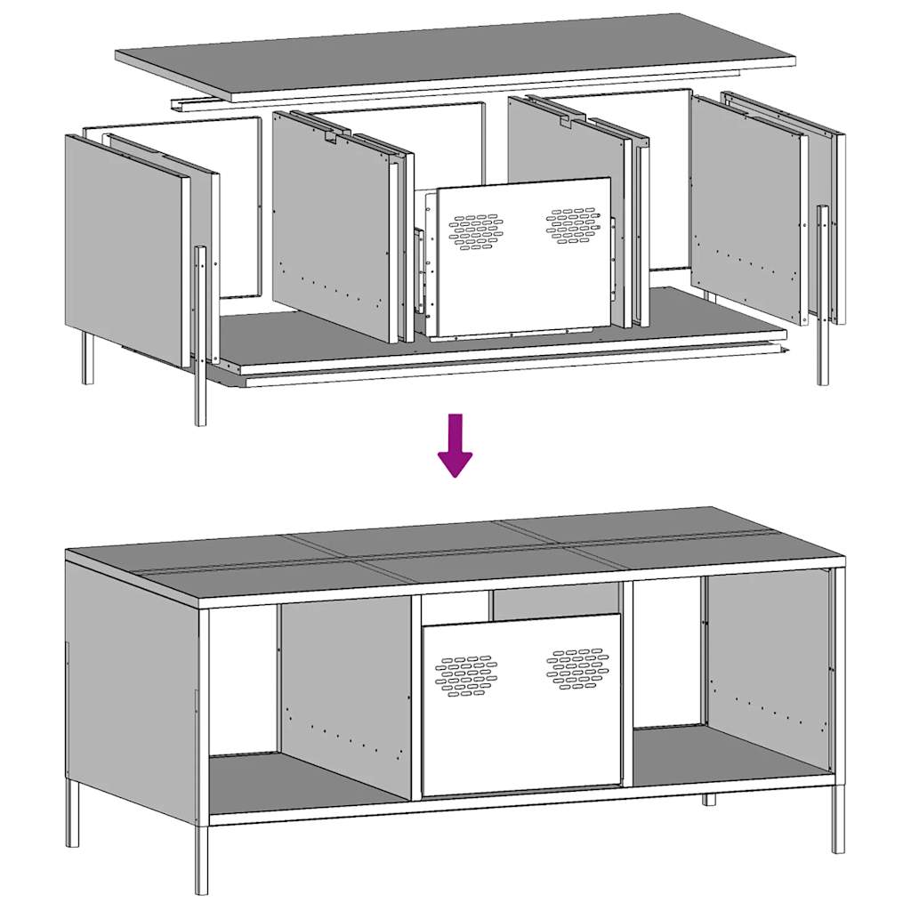 Table basse noir 101,5x50x43,5 cm acier laminé à froid Tables basses vidaXL   