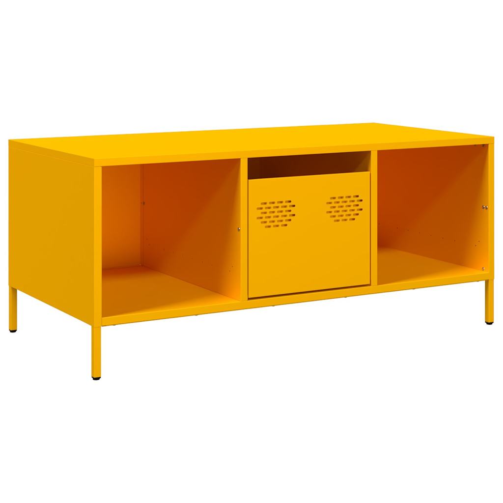 Table basse jaune moutarde 101,5x50x43,5cm acier laminé à froid Tables basses vidaXL   