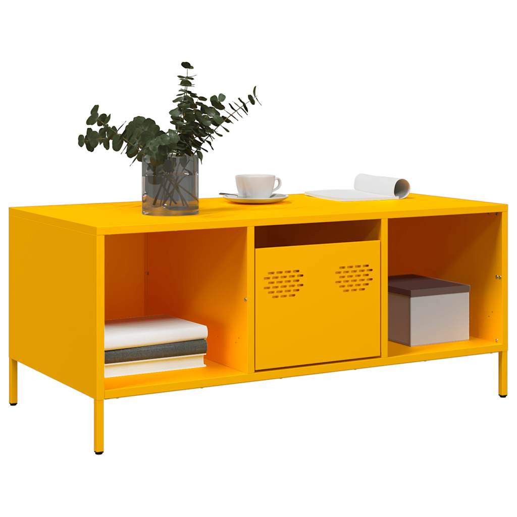 Table basse jaune moutarde 101,5x50x43,5cm acier laminé à froid Tables basses vidaXL   