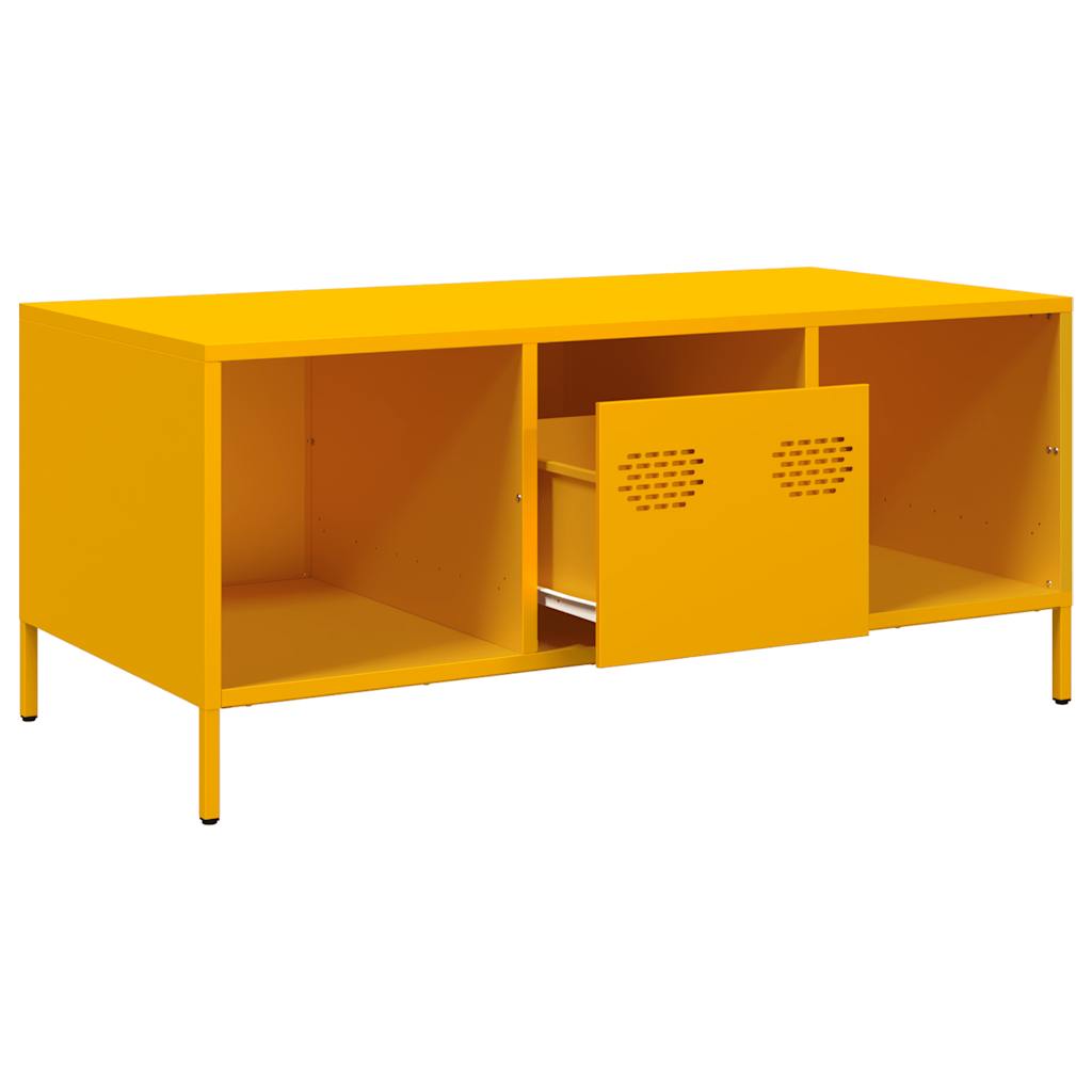 Table basse jaune moutarde 101,5x50x43,5cm acier laminé à froid Tables basses vidaXL   