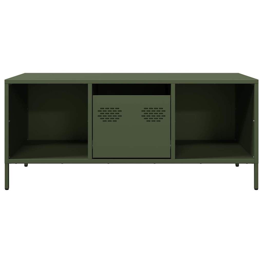 Table basse vert olive 101,5x50x43,5 cm acier laminé à froid Tables basses vidaXL   