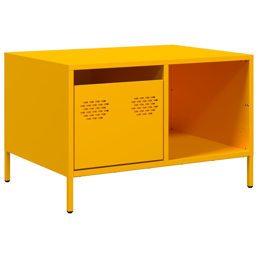 Table basse jaune moutarde 68,5x50x43,5 cm acier laminé à froid Tables basses vidaXL   