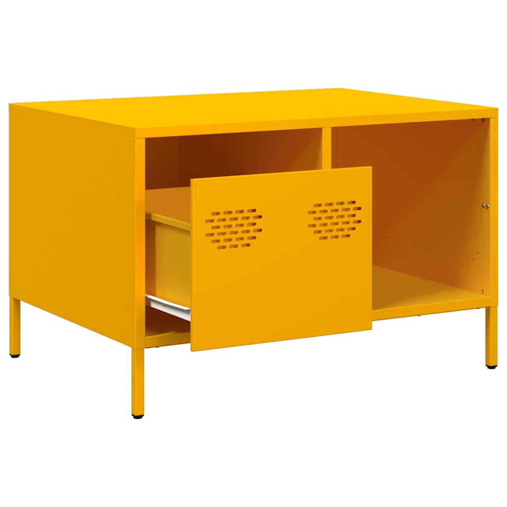 Table basse jaune moutarde 68,5x50x43,5 cm acier laminé à froid Tables basses vidaXL   