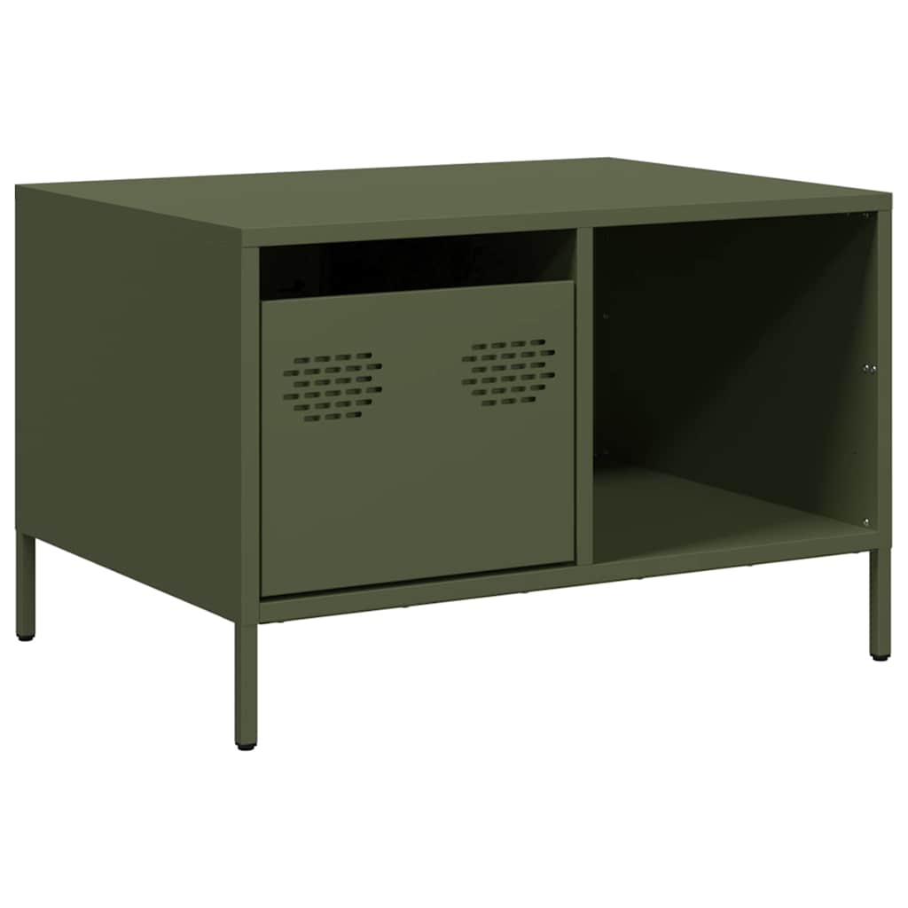 Table basse vert olive 68,5x50x43,5 cm acier laminé à froid Tables basses vidaXL   