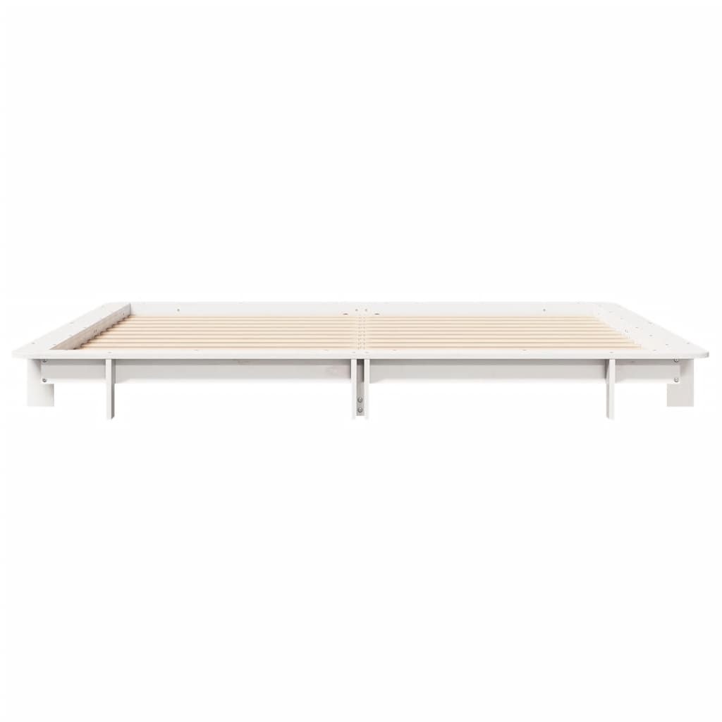 Cadre de lit blanc 200x200 cm bois de pin massif Lits & cadres de lit vidaXL   