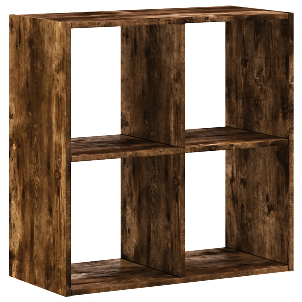 Bibliothèque chêne fumé 68,5x32x68,5 cm bois d'ingénierie, Xios Store SNC