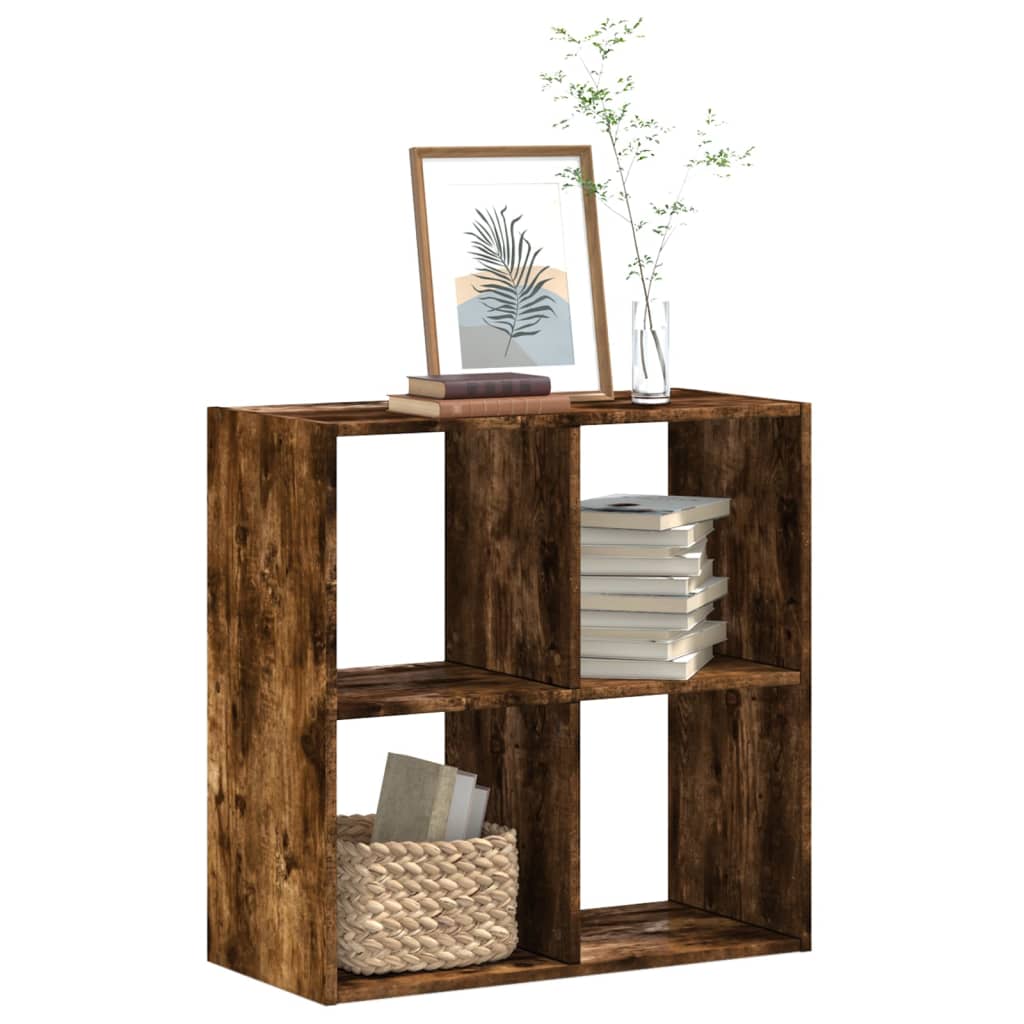 Bibliothèque chêne fumé 68,5x32x68,5 cm bois d'ingénierie, Xios Store SNC