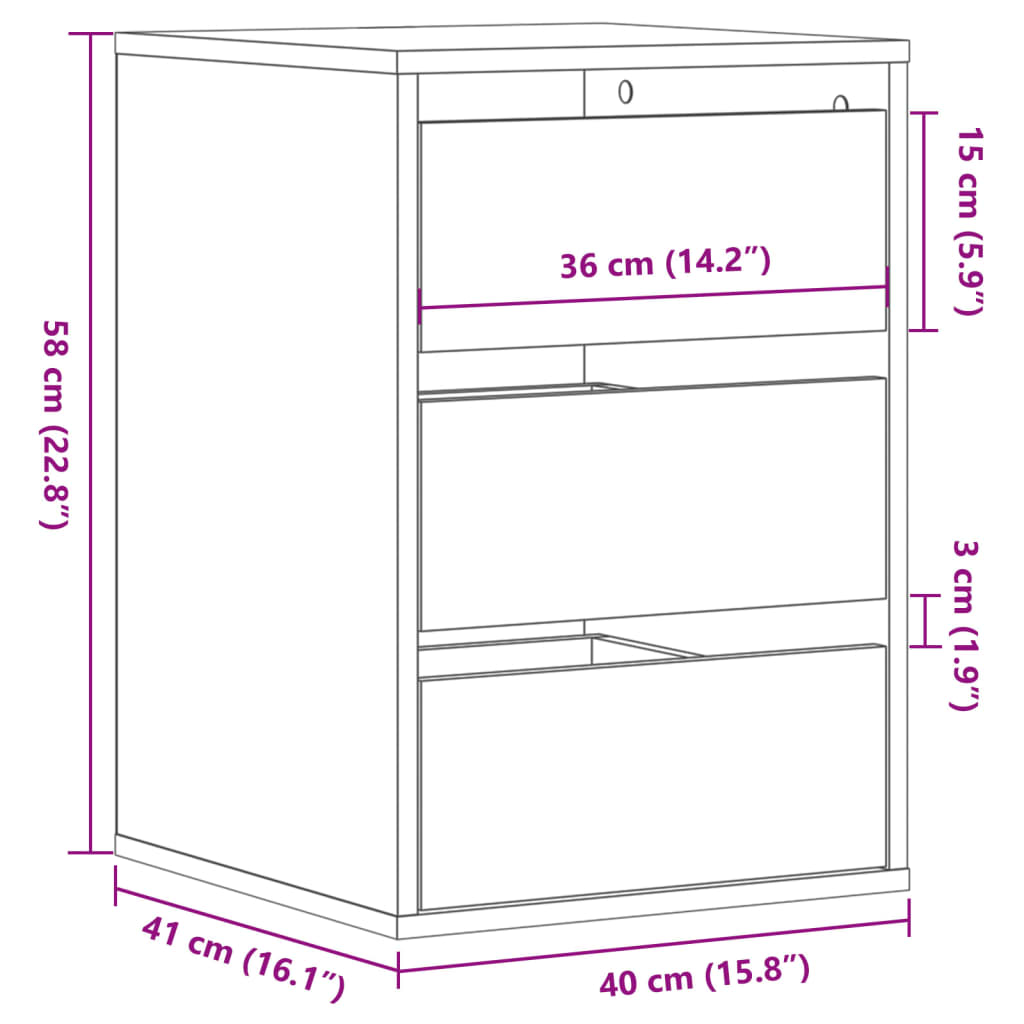 Image Commode d'angle noir 40x41x58 cm bois d'ingénierie | Xios Store SNC vidaXL Xios Store SNC