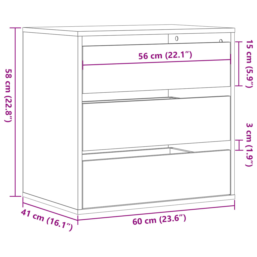 Image Commode d'angle gris béton 60x41x58 cm bois d'ingénierie | Xios Store SNC vidaXL Xios Store SNC