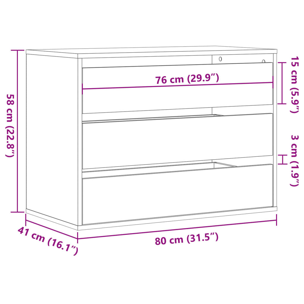 Image Commode d'angle chêne sonoma 80x41x58 cm bois d'ingénierie | Xios Store SNC vidaXL Xios Store SNC