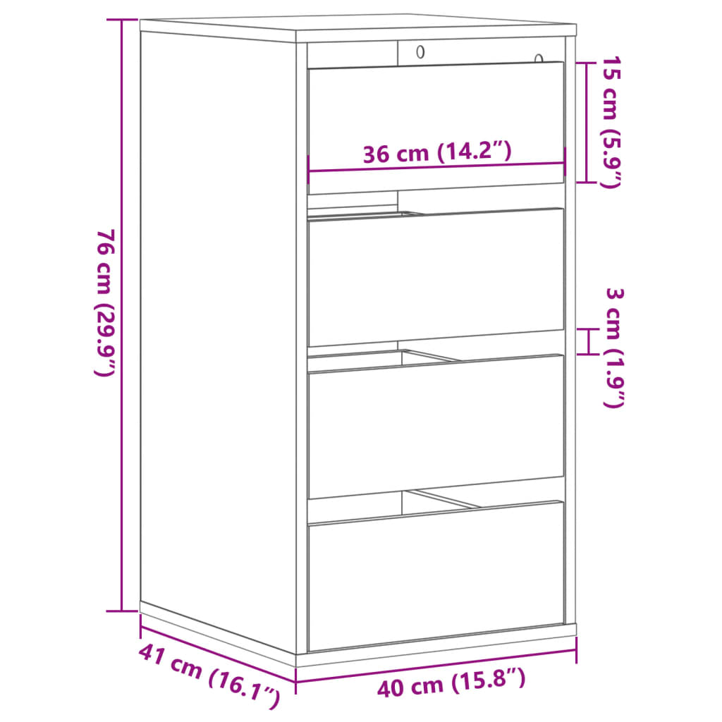 Image Commode d'angle blanc 40x41x76 cm bois d'ingénierie | Xios Store SNC vidaXL Xios Store SNC