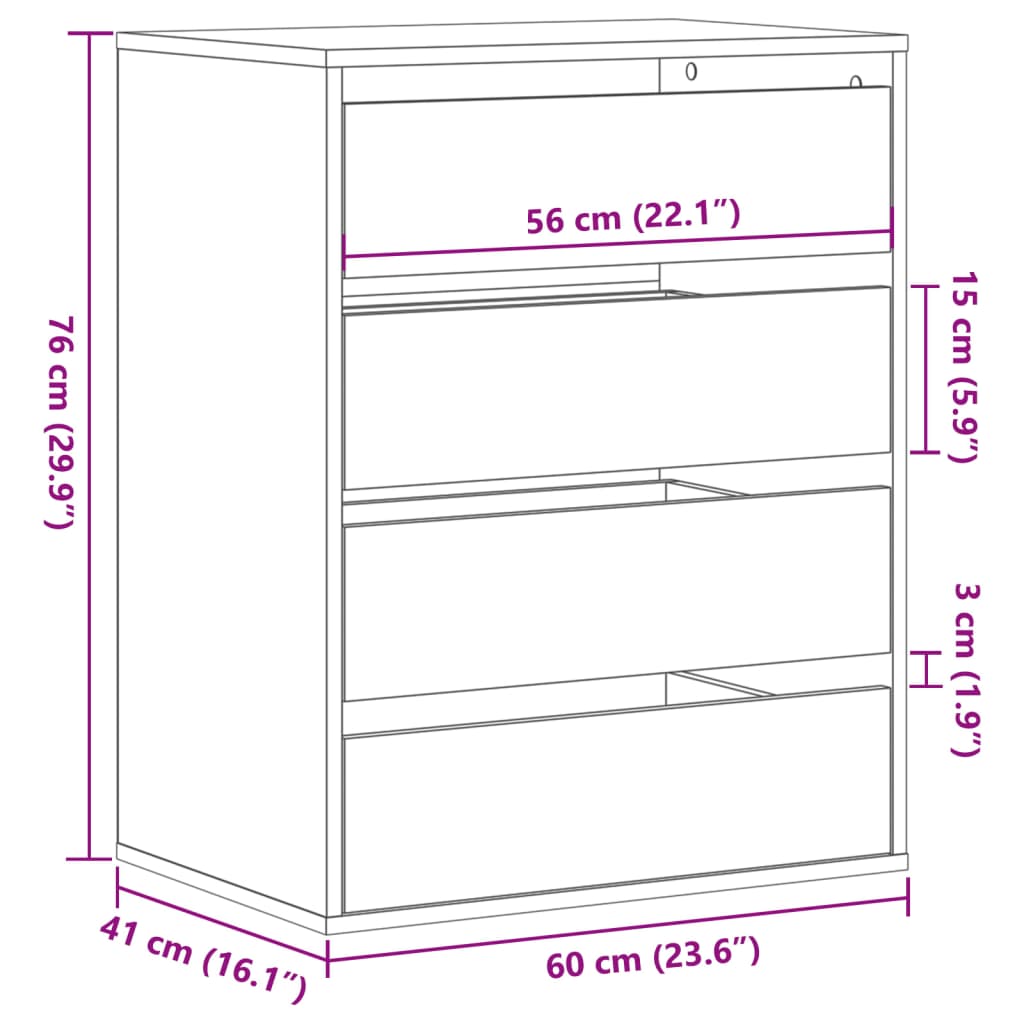 Image Commode d'angle noir 60x41x76 cm bois d'ingénierie | Xios Store SNC vidaXL Xios Store SNC