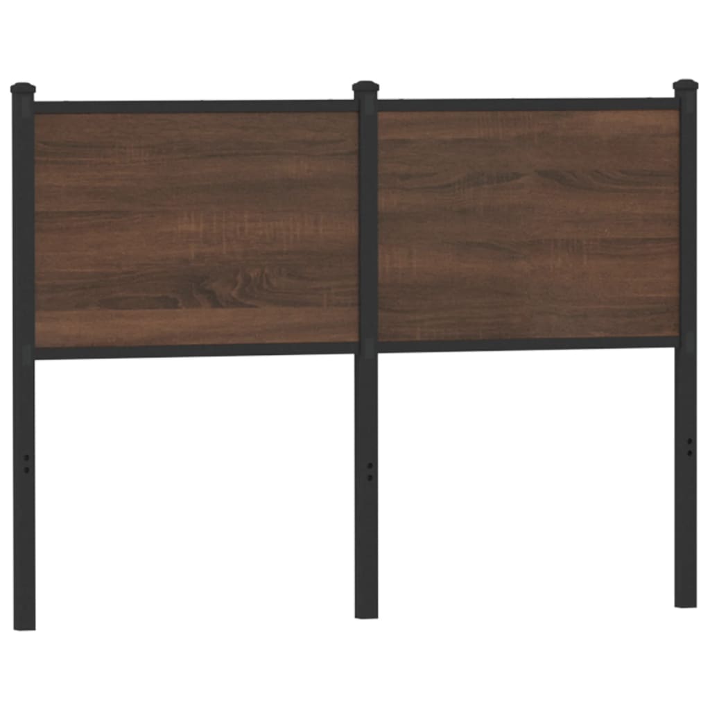 Tête de lit chêne marron 120 cm bois d'ingénierie et acier Têtes et pieds de lit vidaXL   