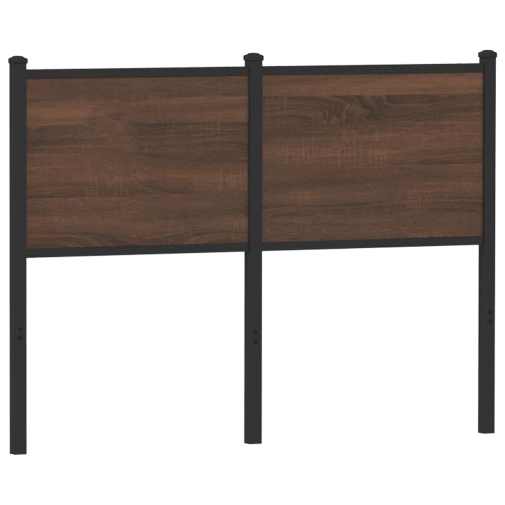 Tête de lit chêne marron 120 cm bois d'ingénierie et acier Têtes et pieds de lit vidaXL   