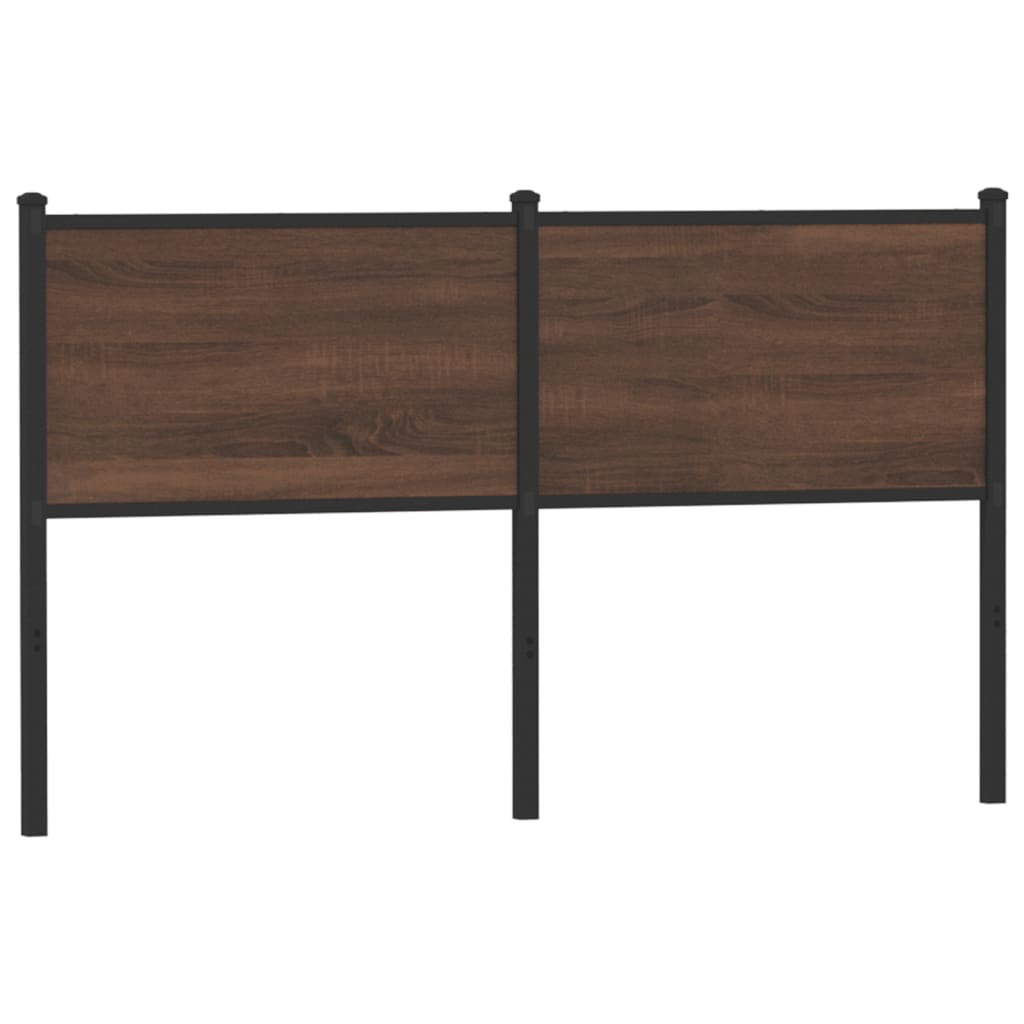 Tête de lit chêne marron 135 cm bois d'ingénierie et acier Têtes et pieds de lit vidaXL   