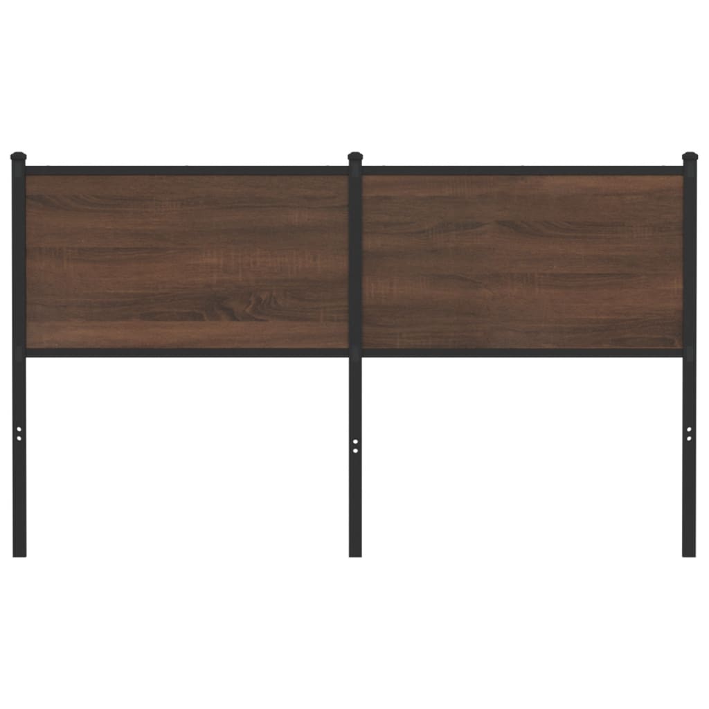 Tête de lit chêne marron 135 cm bois d'ingénierie et acier Têtes et pieds de lit vidaXL   