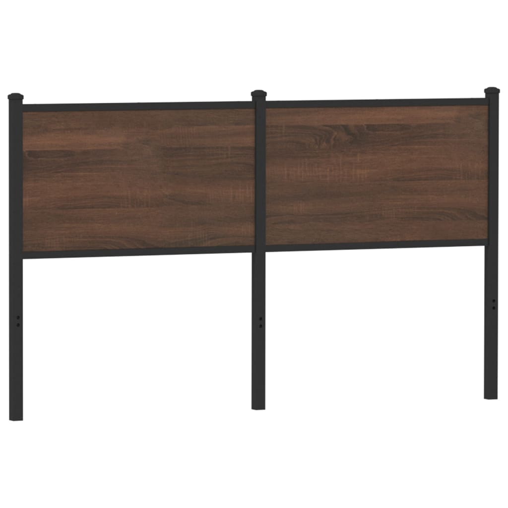 Tête de lit chêne marron 135 cm bois d'ingénierie et acier Têtes et pieds de lit vidaXL   