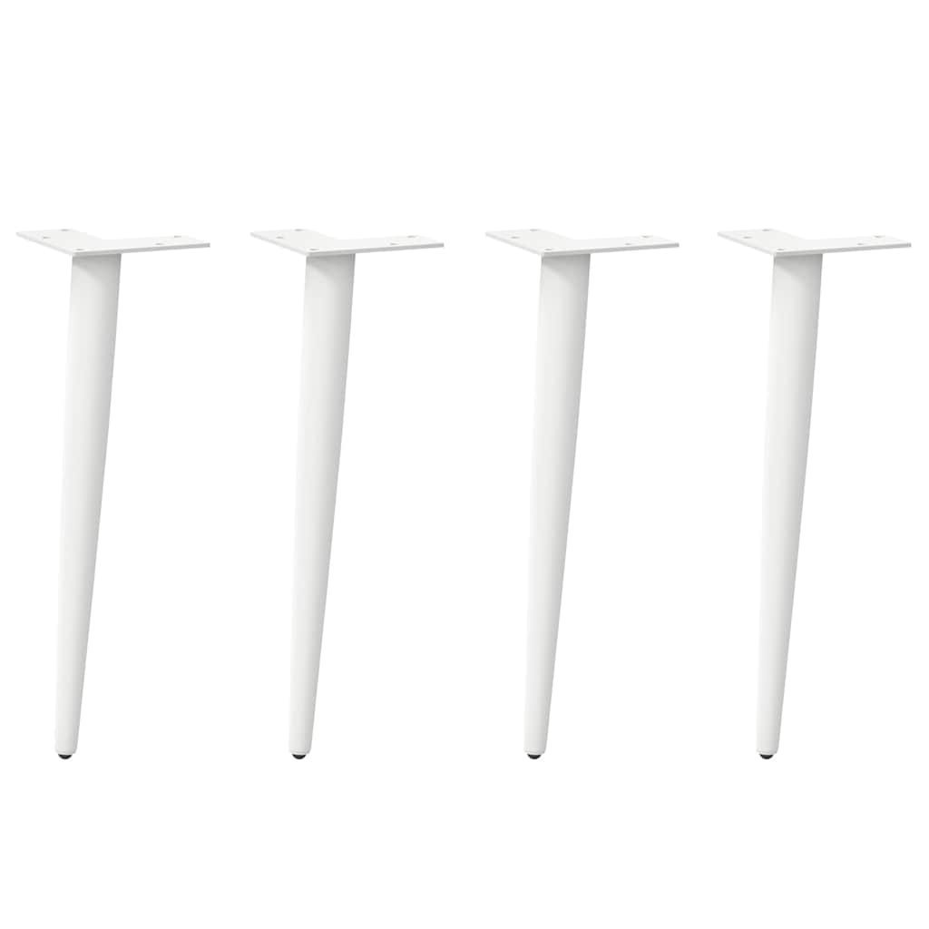 Pieds de table basse forme conique 4 pcs blanc 30-31 cm acier Pieds de table vidaXL   