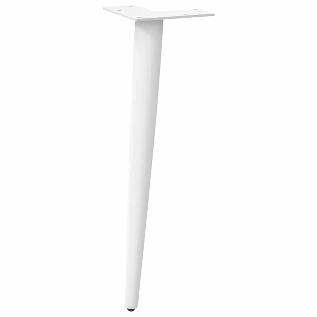 Pieds de table basse forme conique 4 pcs blanc 30-31 cm acier Pieds de table vidaXL   