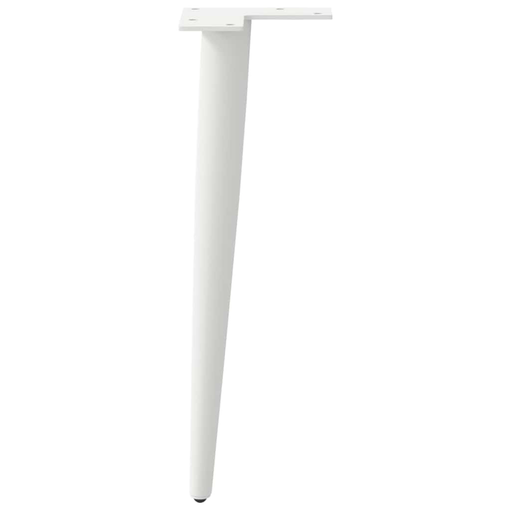 Pieds de table basse forme conique 4 pcs blanc 30-31 cm acier Pieds de table vidaXL   