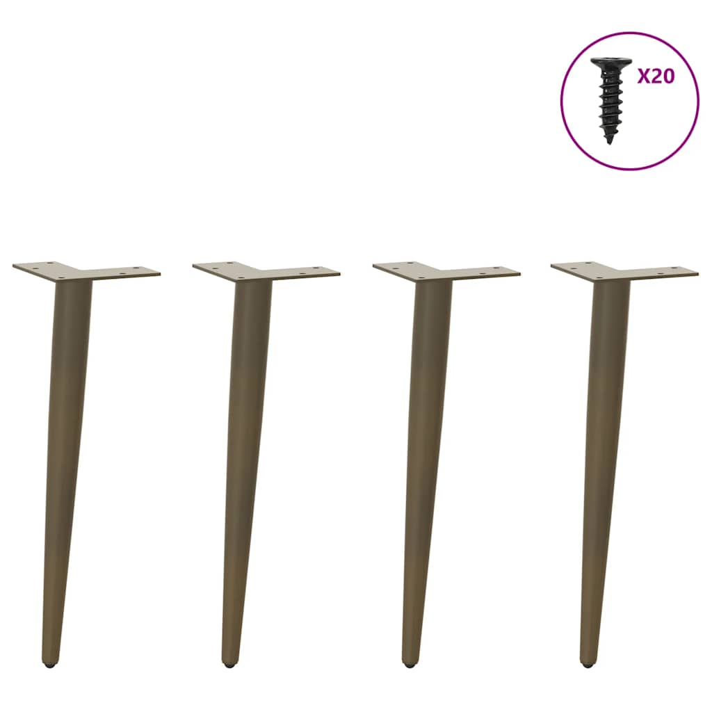 Pieds de table basse forme conique 4 pcs acier naturel 42-43 cm Pieds de table vidaXL