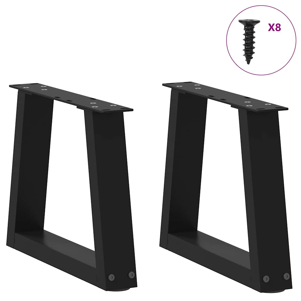 Pieds de table à manger forme V 2 pcs noir 30x(30-31,3)cm acier Pieds de table vidaXL