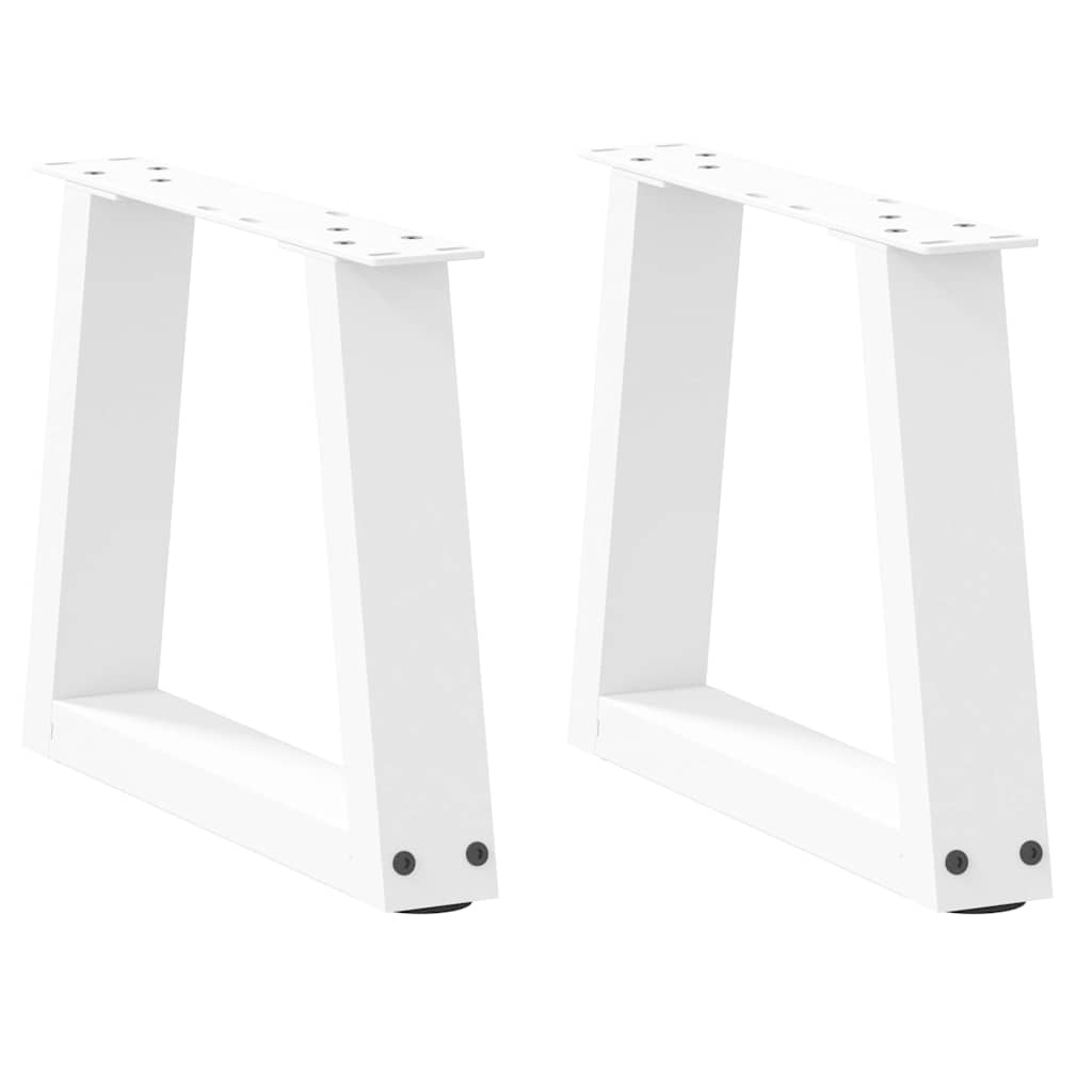 Pieds de table à manger forme V 2pcs blanc 30x(30-31,3)cm acier Pieds de table vidaXL