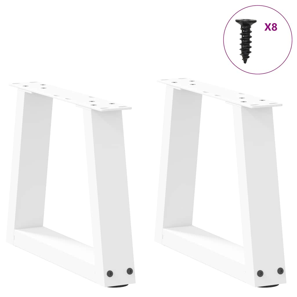 Pieds de table à manger forme V 2pcs blanc 30x(30-31,3)cm acier Pieds de table vidaXL