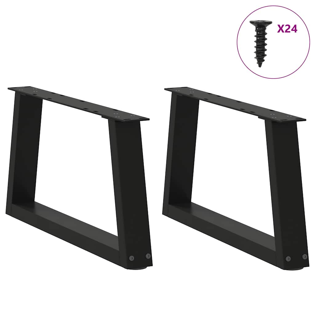 Pieds de table à manger forme V 2 pcs noir 70x(30-31,3)cm acier Pieds de table vidaXL